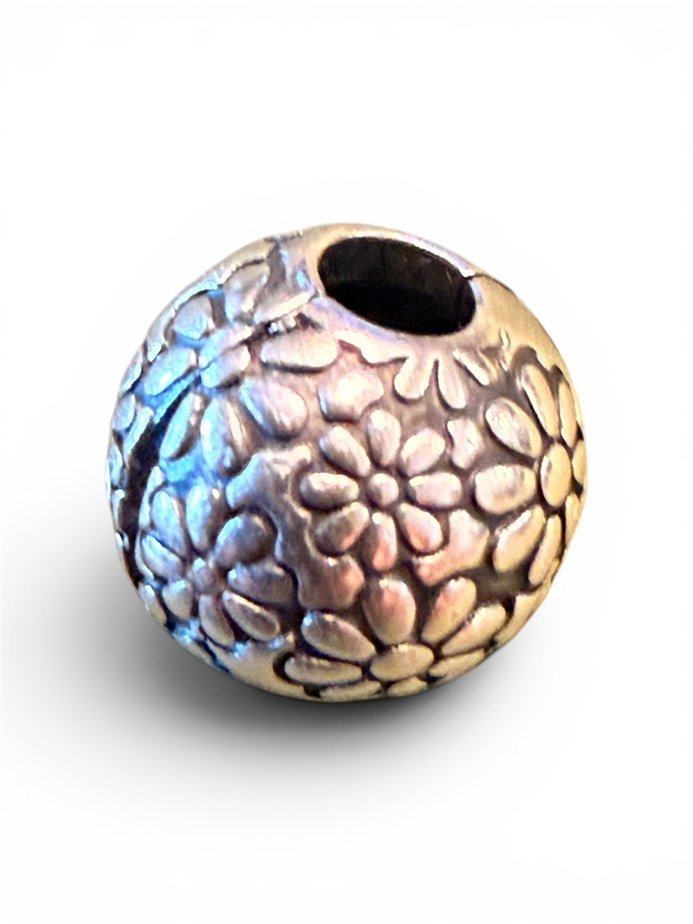 Authentic Pandora Sterling Silver Floral Clip Charm S925 ALE